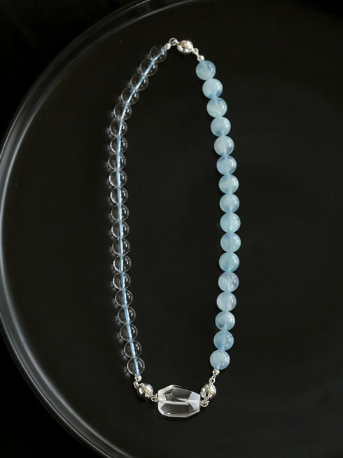 Crystal Beaded Necklace with Removable Clasp - Zafari Studio Jewelry