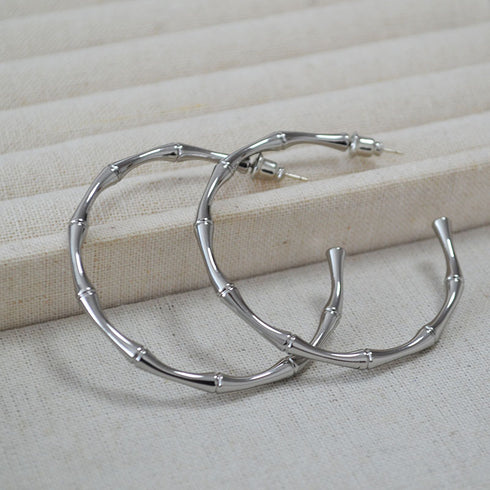 Bamboo Style Hoop Earrings - Zafari Studio Jewelry