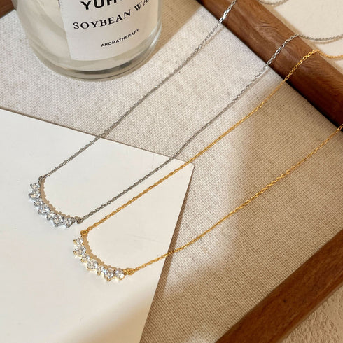 Smile Zirconia Pendant Necklace - Necklaces | ZAFARI Studio Jewelry