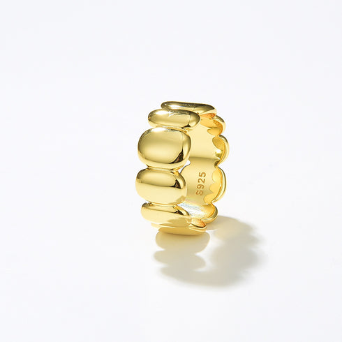 Oval Plate Gold Vermeil Geometric Ring - Zafari Studio Jewelry