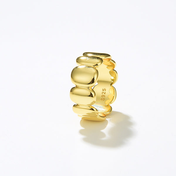 Oval Plate Gold Vermeil Geometric Ring - Zafari Studio Jewelry
