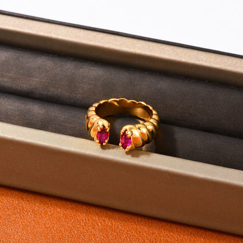 Prong set Zircon Open Ring - Rings | ZAFARI Studio Jewelry