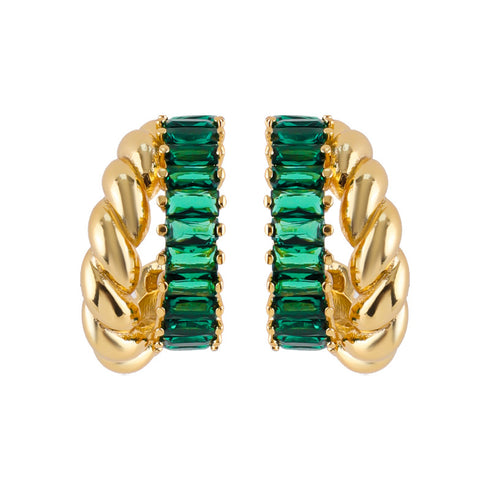 Twisted Striped CZ Earrings - Zafari Studio Jewelry