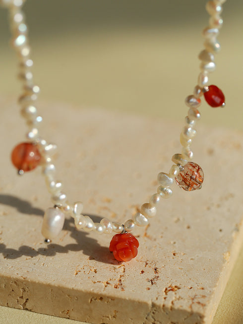 Freshwater Pearls Beaded Crystal Multi-Pendant Necklace - Zafari Studio Jewelry