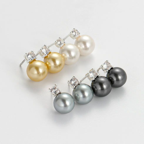 Swarovsk Pearl Zirconia Stone Earrings - Zafari Studio Jewelry