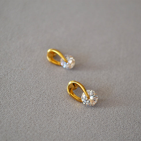 Zirconia & Twist Stud Earrings - Zafari Studio Jewelry