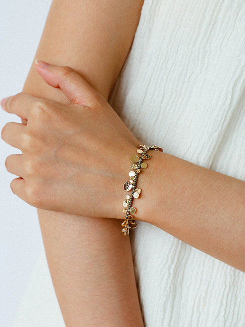 Gold Coin Pendant Bracelet - Zafari Studio Jewelry