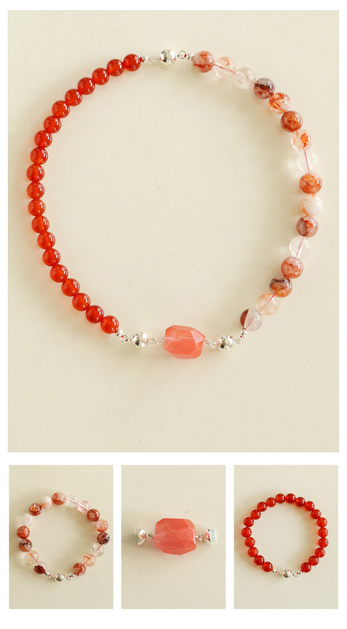 Crystal Beaded Necklace with Removable Clasp - Zafari Studio Jewelry