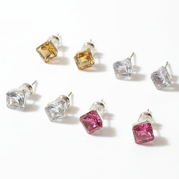 Geometric Crystal Stud Earrings - Earrings | ZAFARI Studio Jewelry