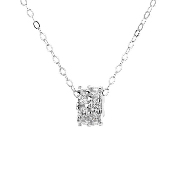 Zirconia Hoop Pendant Necklace - Necklaces | ZAFARI Studio Jewelry