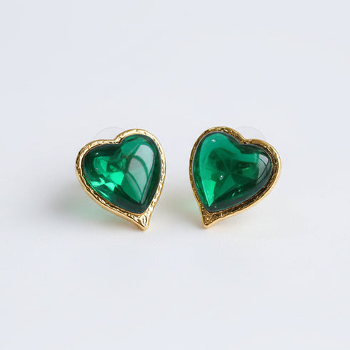 Crystal Heart Stud Earrings - Earrings | ZAFARI Studio Jewelry