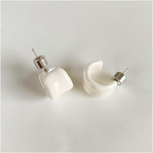 Wide C Hoop Earrings - Zafari Studio Jewelry