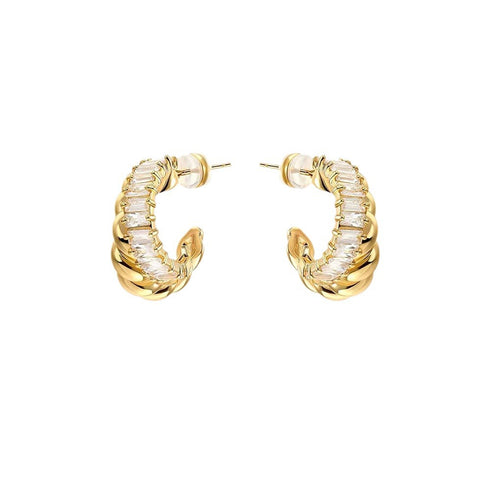 Twisted Striped CZ Earrings - Zafari Studio Jewelry