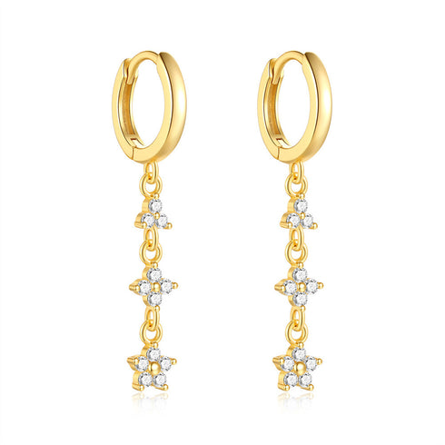 Drop Zirconia Hoop Earrings - Zafari Studio Jewelry
