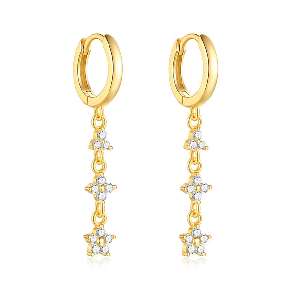 Drop Zirconia Hoop Earrings - Zafari Studio Jewelry