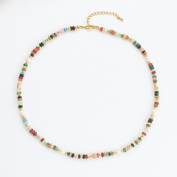 Multicolor Gemstones Beads Necklace, Bracelet or Full Set - Zafari Studio Jewelry