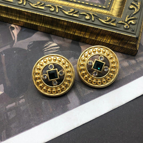 Vintage Crystal Coin Necklace Bracelet and Earrings ( Purchase Individually) - Zafari Studio Jewelry