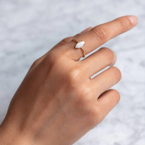 Dainty Natural Opal Ring - Zafari Studio Jewelry