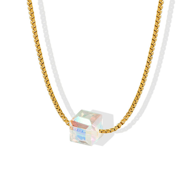Swarovski Cube Crystal Necklace - Zafari Studio Jewelry