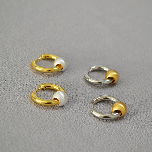 Cats Eye Ball Hoop Earrings - Zafari Studio Jewelry