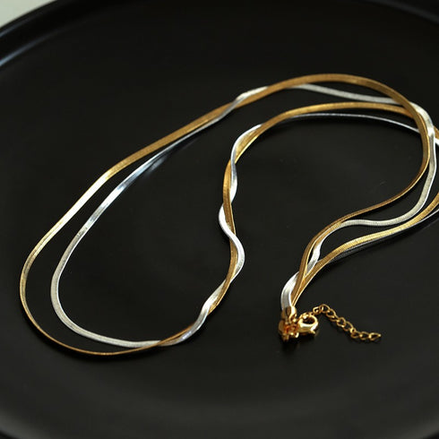 Mixed Metal Snake Chain Necklace - Necklaces | ZAFARI Studio Jewelry