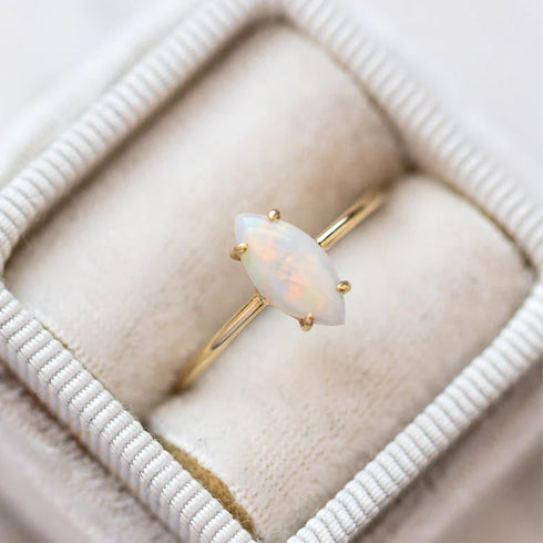 Dainty Natural Opal Ring - Zafari Studio Jewelry