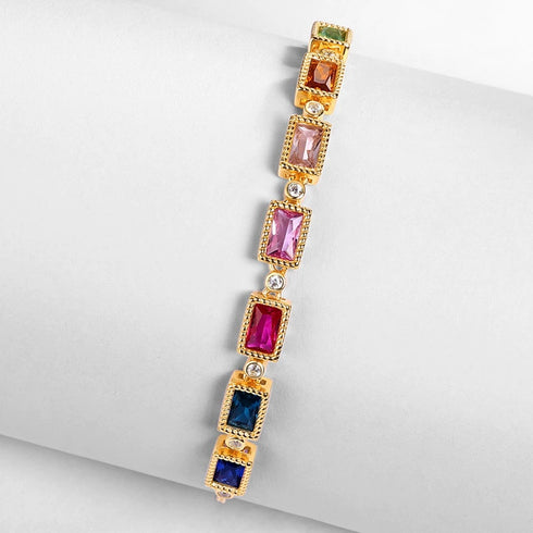 Multi-color Zirconia Stones Bracelet - Zafari Studio Jewelry