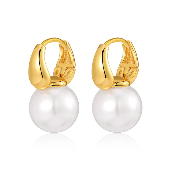Classic Bucket-Shaped Swarovski Pearl Earrings - Zafari Studio Jewelry