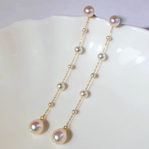 Waterdrop Pearl Long Drop Earrings - Zafari Studio Jewelry