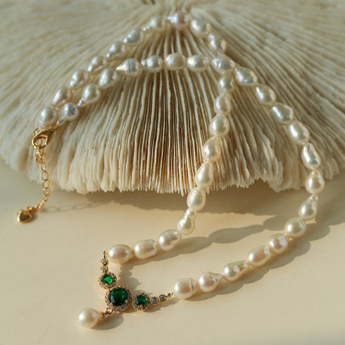 Freshwater Drop Baroque Pearl Necklace - Zafari Studio Jewelry