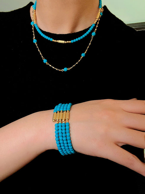 Beaded Turquoise Necklace, Earrings or Full Set (Copy) (Copy) - Sets | ZAFARI Studio Jewelry