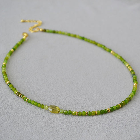 Green Natural Stone Beads Necklace - Zafari Studio Jewelry