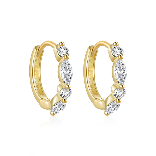 Stones CZ Hoop Earrings - Zafari Studio Jewelry