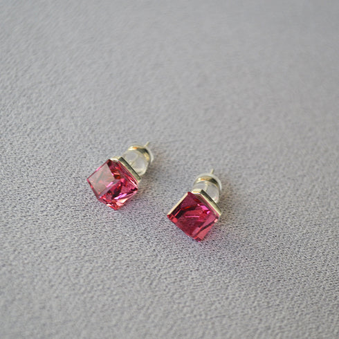 Geometric Crystal Stud Earrings