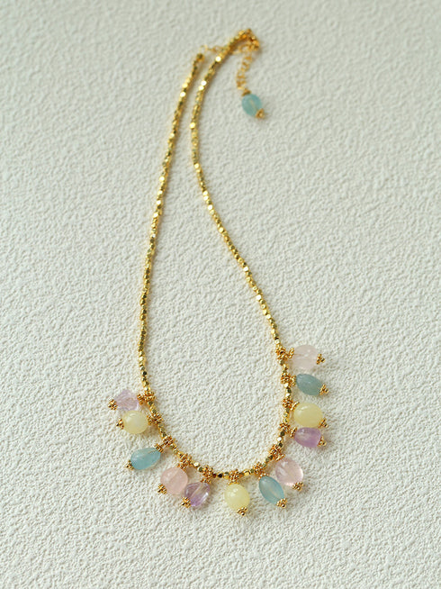 Bohemian Colorful Crystal Multi-pendant Necklace - Zafari Studio Jewelry