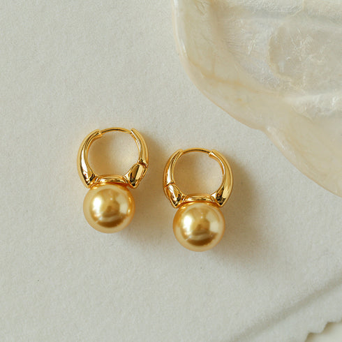 Classic Bucket-Shaped Swarovski Pearl Earrings - Zafari Studio - Zafari Jewlery