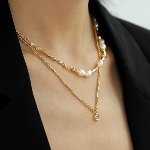 Zirconia Cube Pendant Necklace - Zafari Studio Jewelry