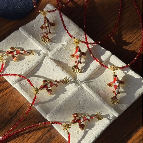 Enamel Koi Fish Jewelry Set
