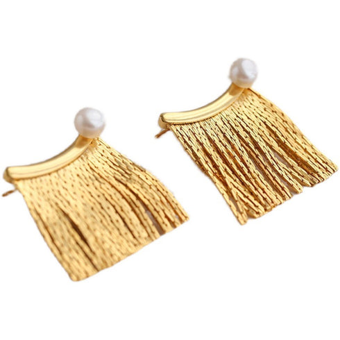 Vintage Tassel Wide Pearl Earrings - Zafari Studio Jewelry