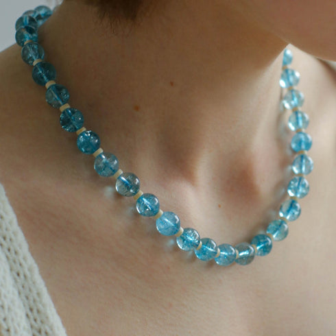 Blue Crystal Magnetic Clasp Necklace - Zafari Studio Jewelry