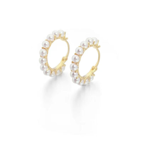 Circle Pearl Earrings - Zafari Studio Jewelry