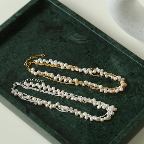 Twisted Freshwater Pearl Chain Necklace