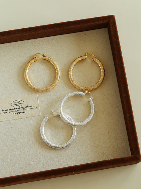 Frosted Hoop Earrings