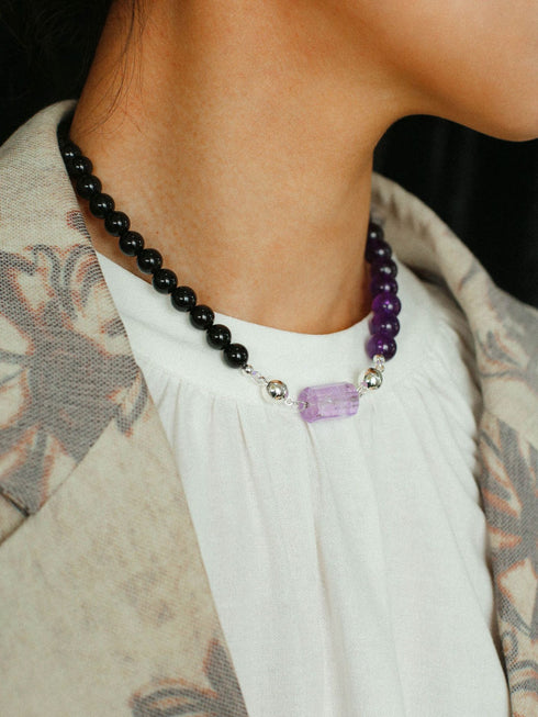 Crystal Beaded Necklace with Removable Clasp - Zafari Studio Jewelry