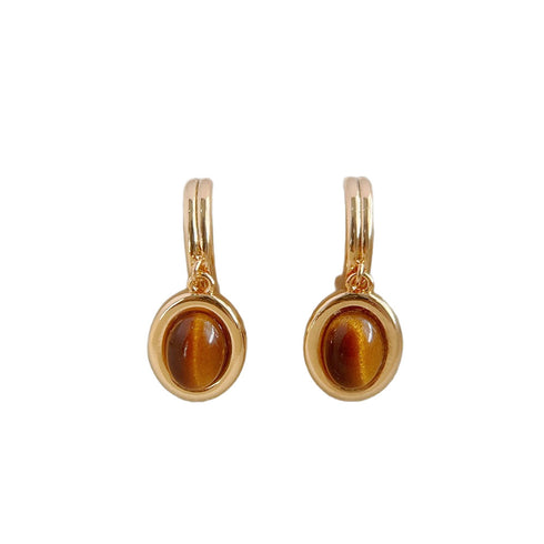 Teardrop Tiger's Eye Stone Drop Earrings (Copy) - Earrings | ZAFARI Studio Jewelry