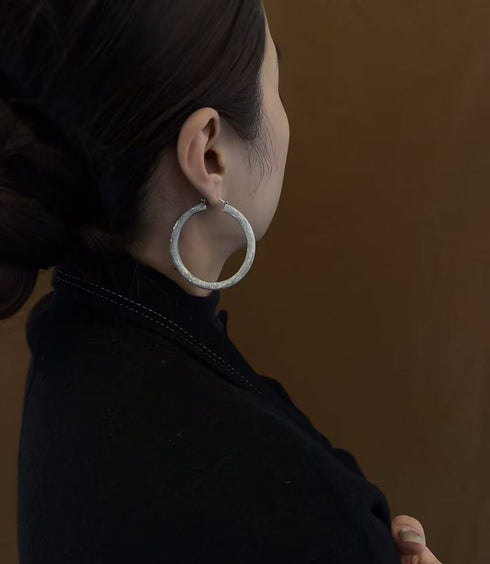 Frosted Hoop Earrings