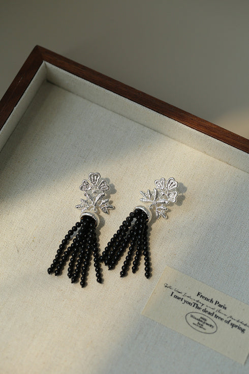 Tassel Man-made Pearl Lace Drop Earrings - Zafari Studio Jewelry