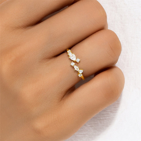 Multi Zirconia Open Closure Ring - Zafari Studio Jewelry