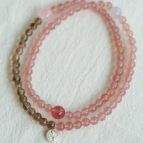 Purple, Rose Crystal Beads Bracelet - Zafari Studio Jewelry