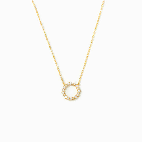 Zircon Circle Pendant Necklace Gold Vermeil - Necklaces | ZAFARI Studio Jewelry